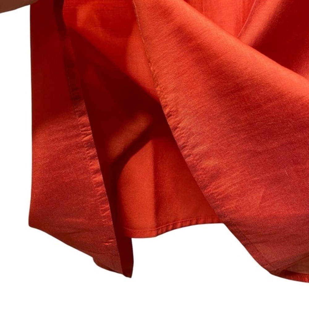 Banana Republic Halter Midi Dress Ruffle Neck Resort Wear Wedding Guest Orange 4 - Picture 4 of 6